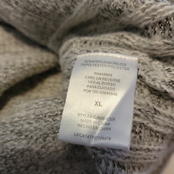 Copper Key Heather Grey Turtleneck Sweater w/ Lacy Detailing - Picture 8 of 8